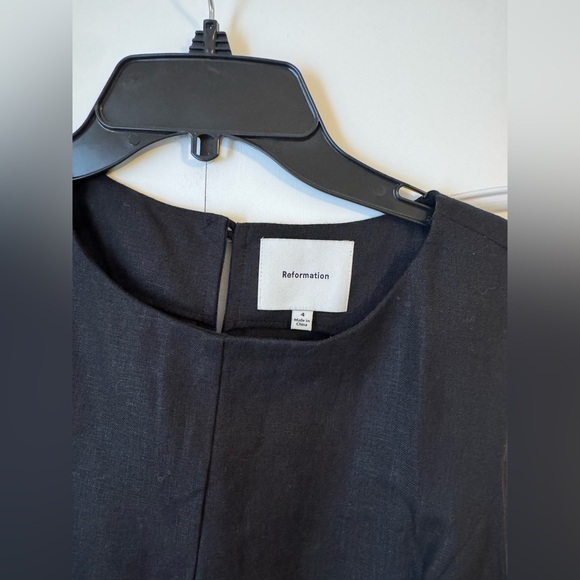 Reformation Citron Linen Dress Black Size 4 - Picture 4 of 6